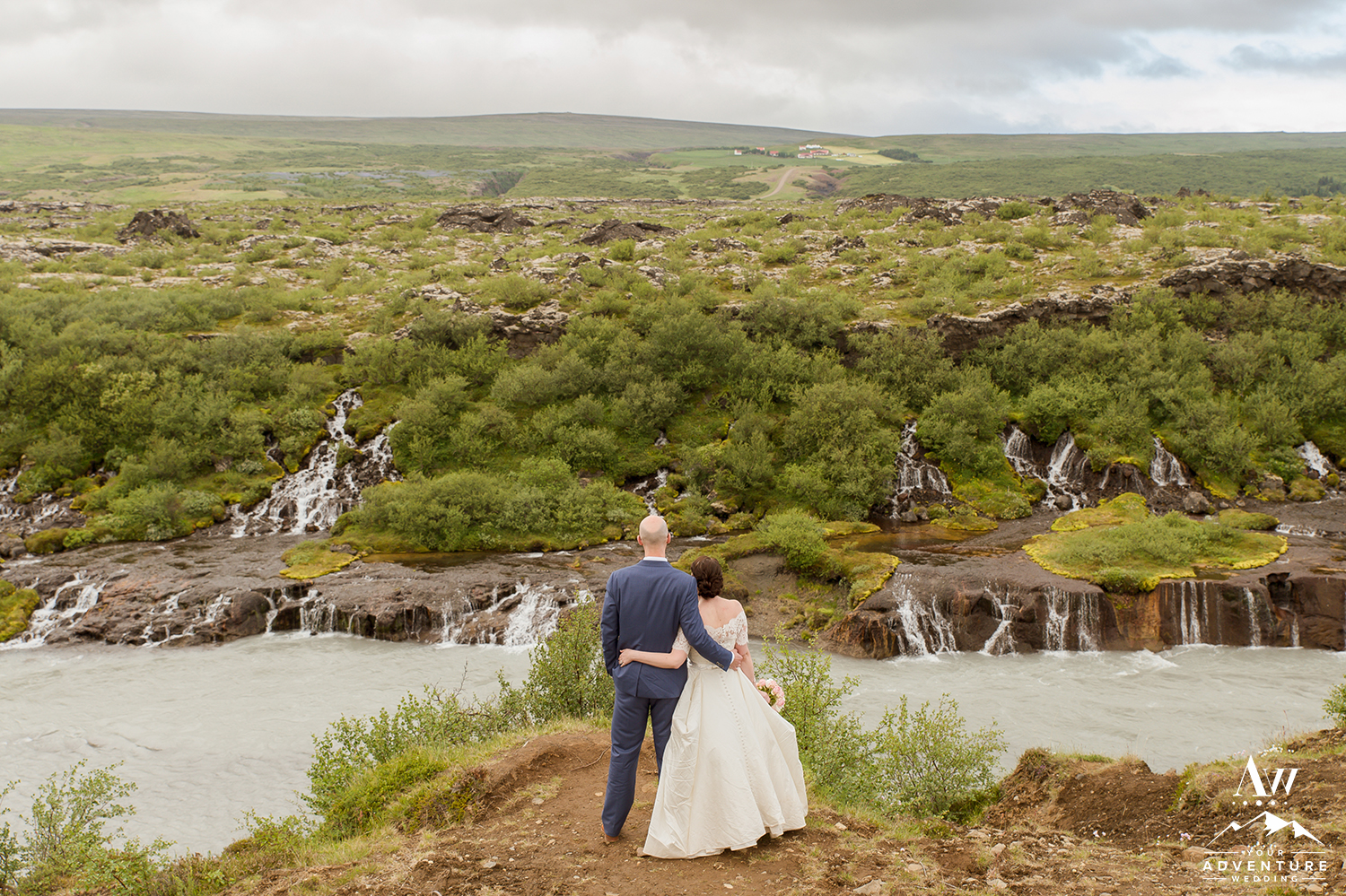 Iceland Wedding - Hraunfossar Waterfall