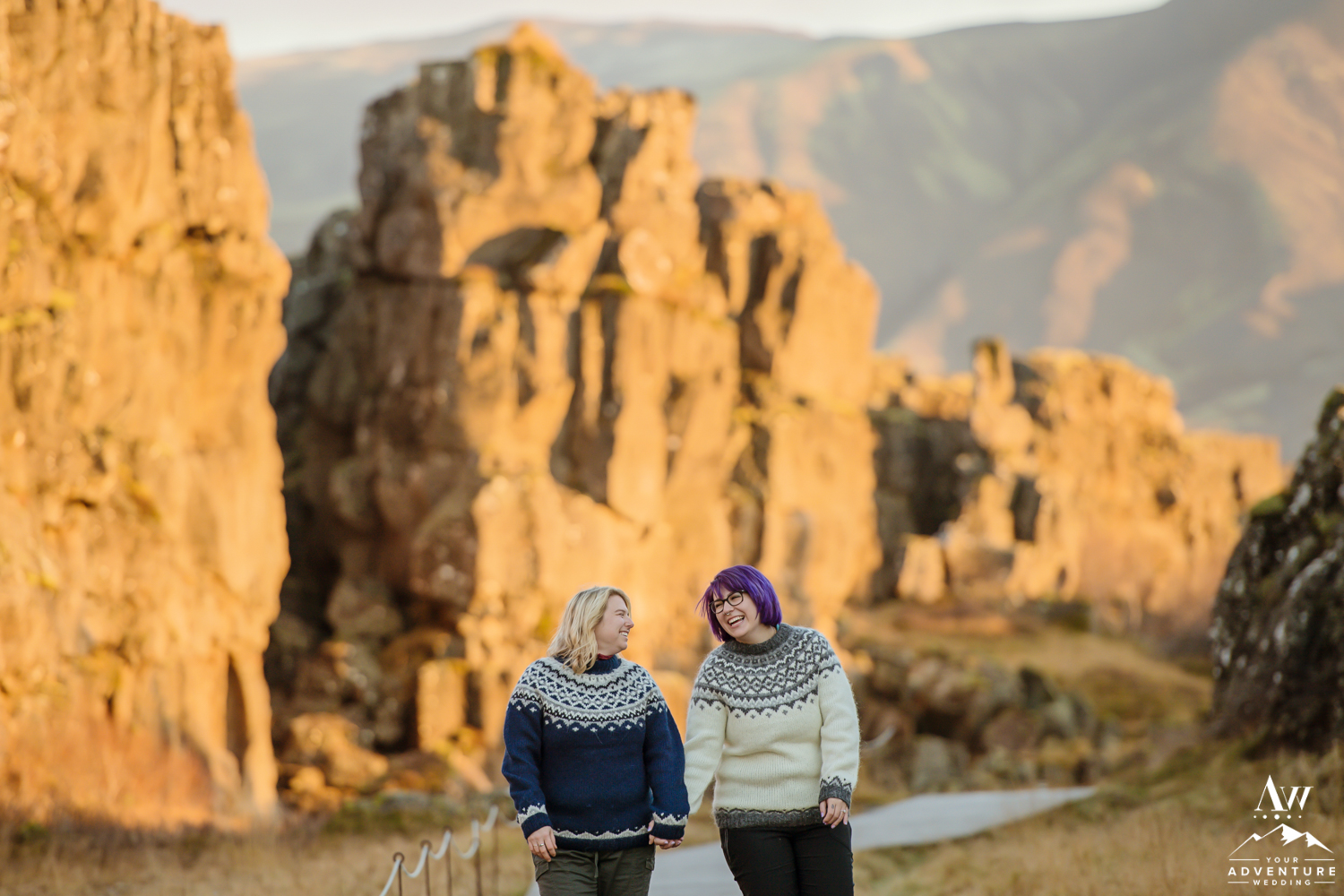 Proposing in Iceland inside of Thingvellir National Park