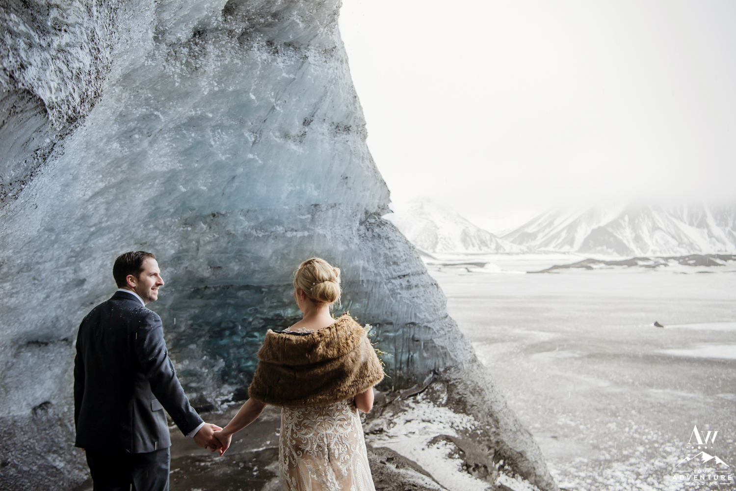 Ice Cave Wedding Portraits of a Couple