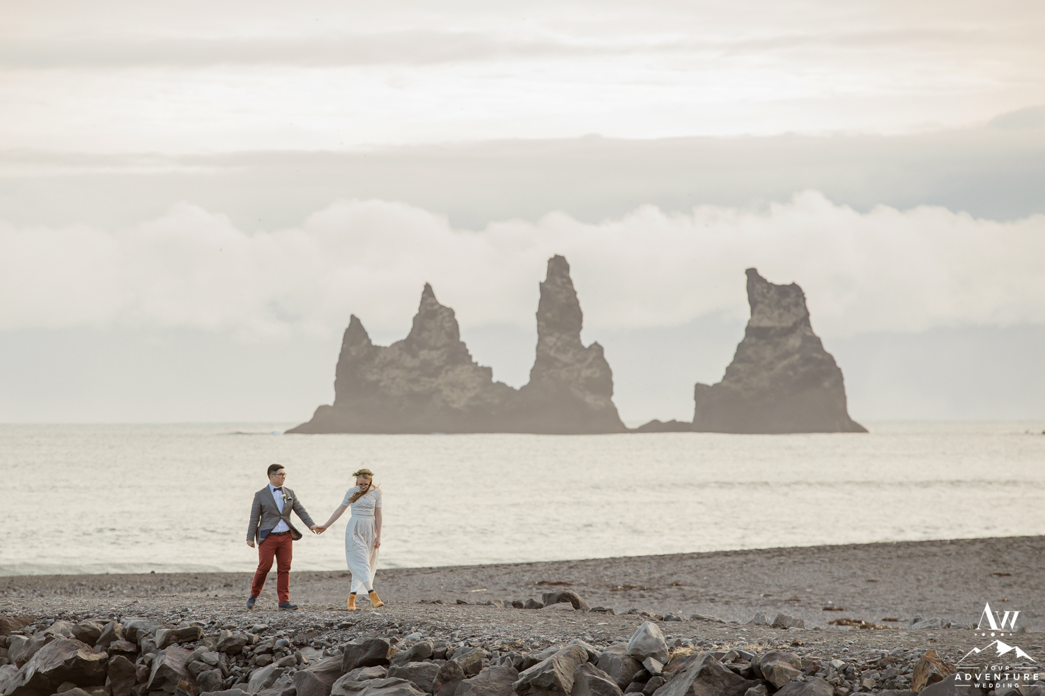 Vik beach Iceland couples sunset photos