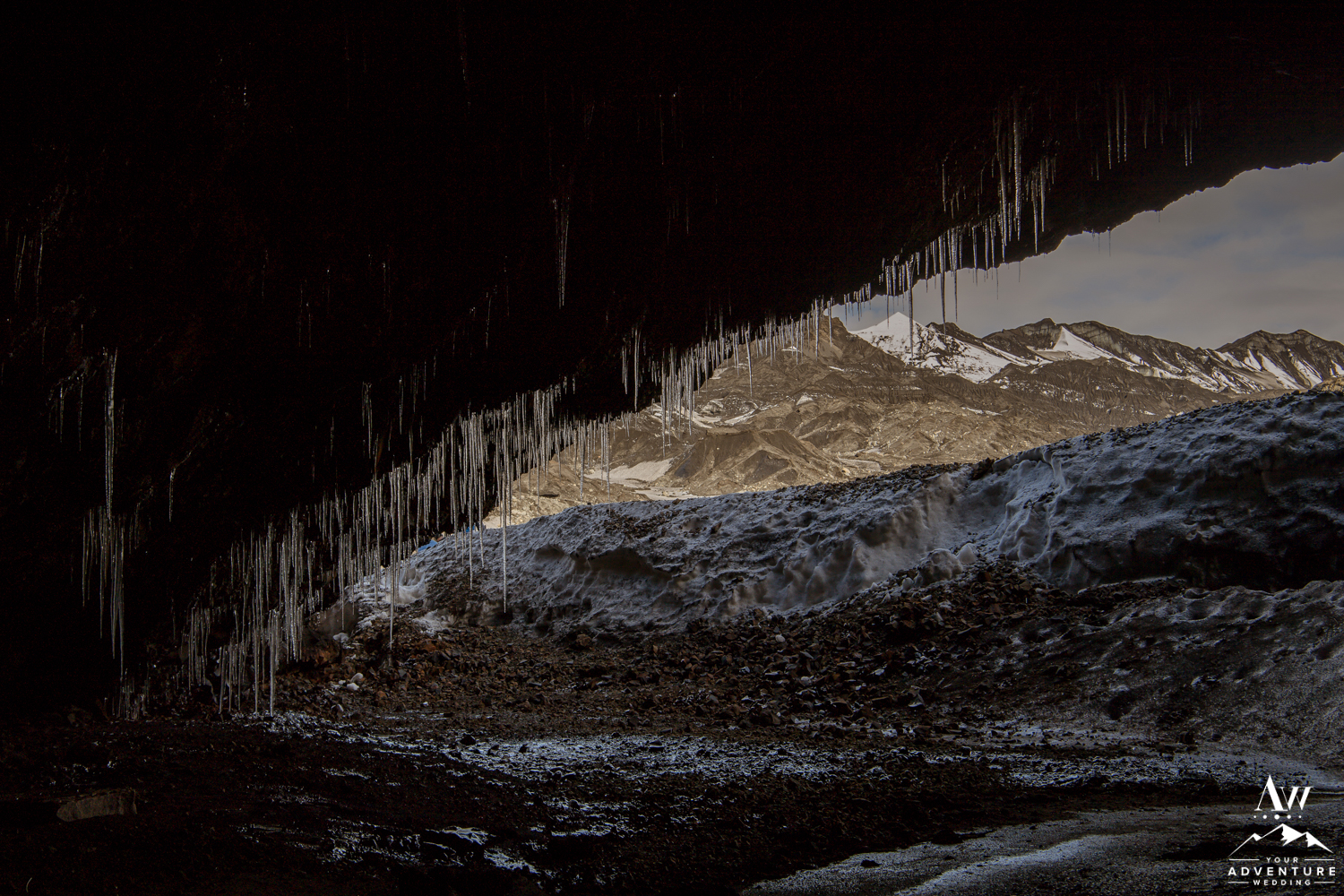 Iceland Cave in March during wedding exploration