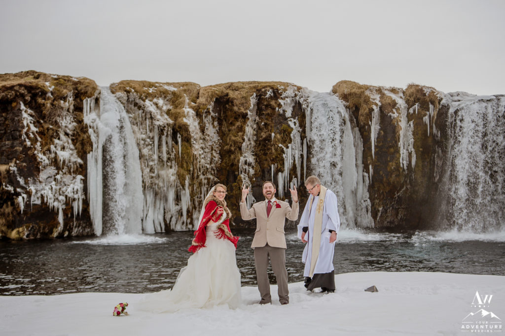Happy Groom after Iceland Wedding Ceremony