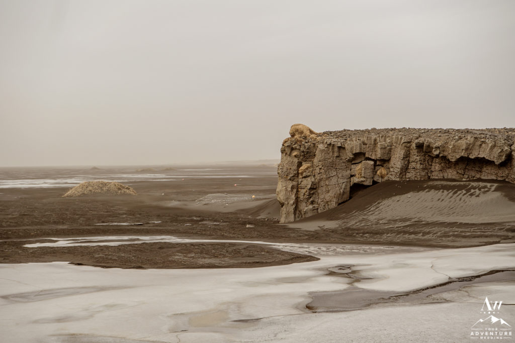 Iceland Lava Rock Cliffs on Black Sand Beach