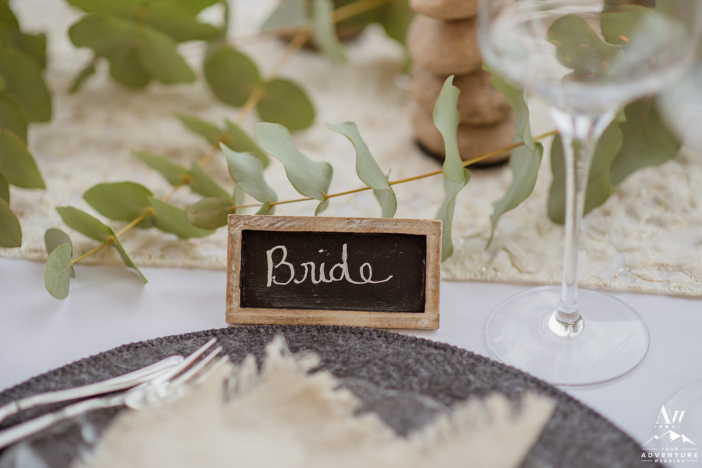 Bride Place Card for Iceland Elopement Reception