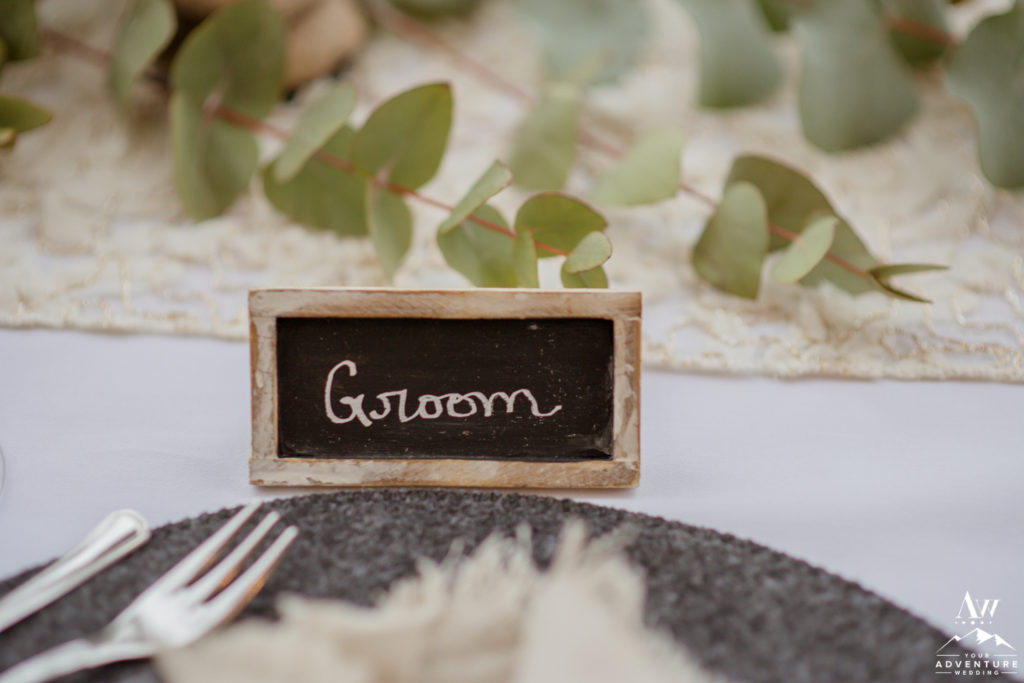 Groom Place Card for Iceland Elopement Reception