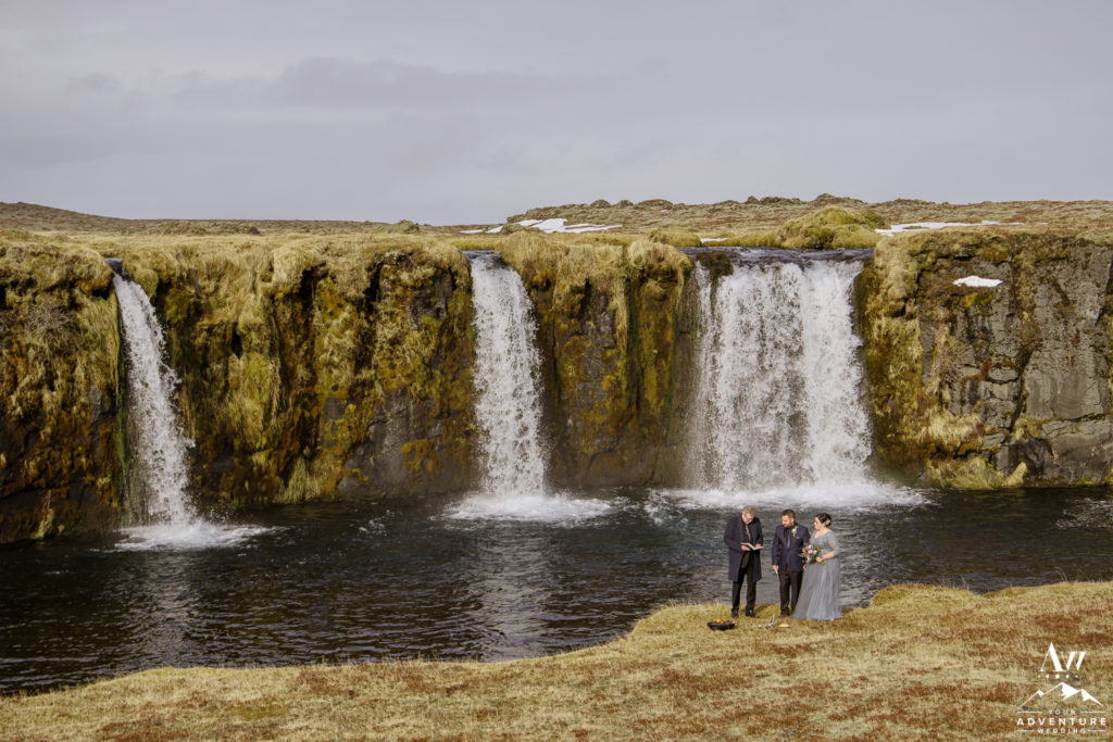 Iceland Wedding Ceremony at a Private Waterfall
