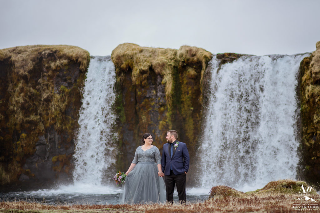 Private Waterfall Wedding Photos in Iceland
