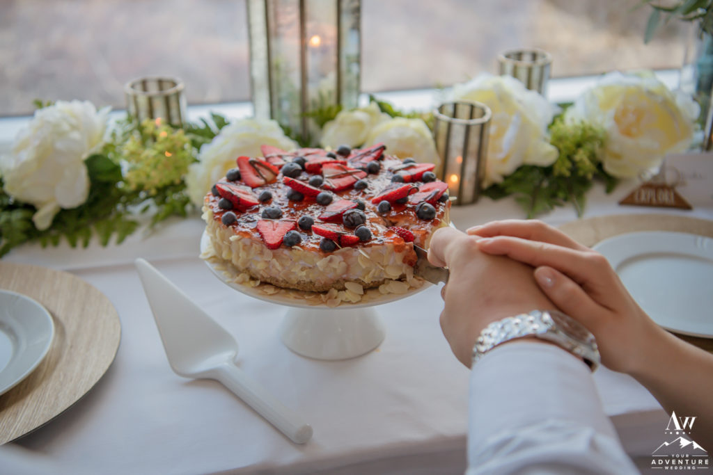 Iceland Wedding Couple Cutting Skyr Cake