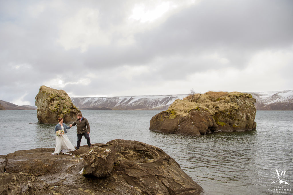 Adventurous bride and groom on Iceland Wedding Day