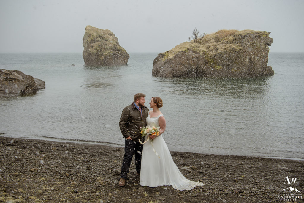 Snowy Iceland Elopement during May