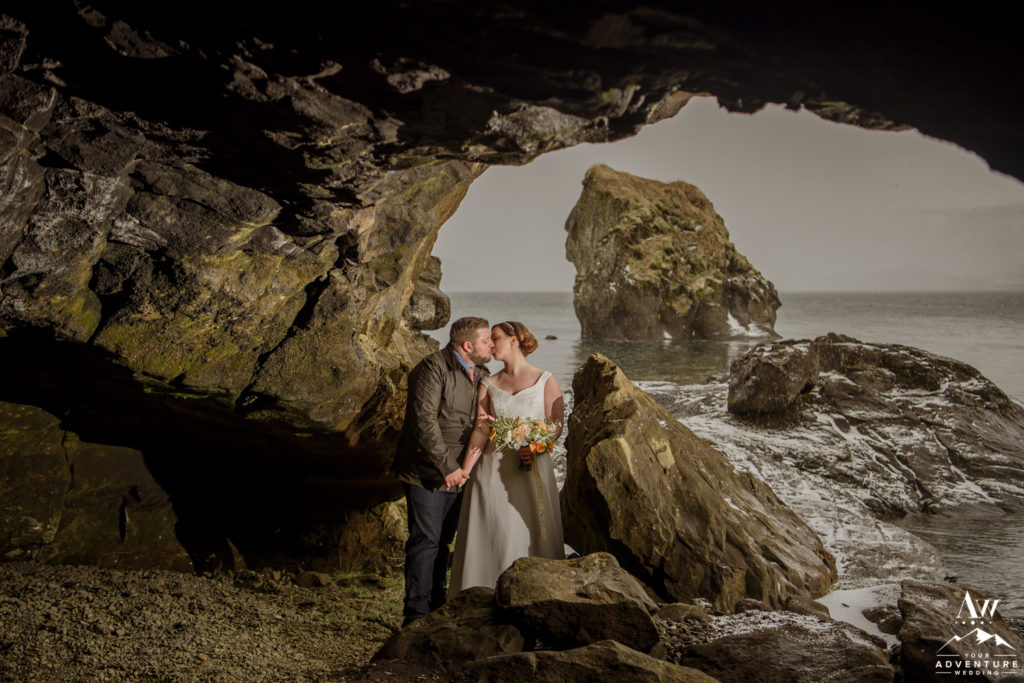 Iceland Cave Wedding at a Lake
