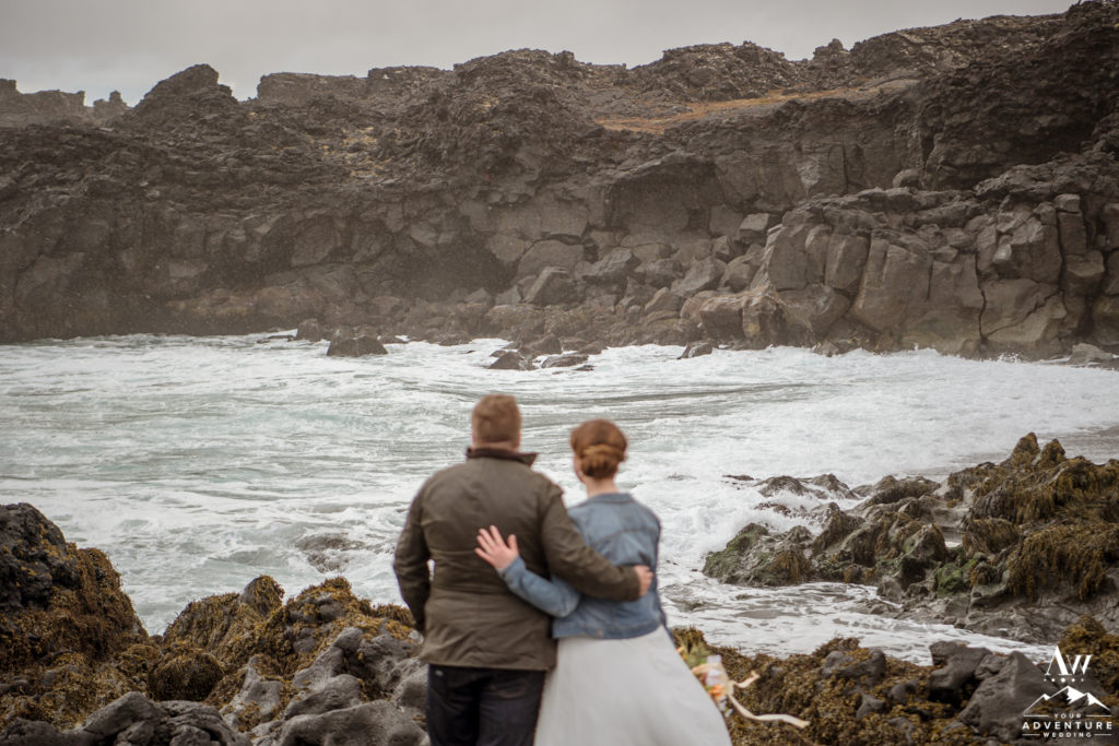 Iceland Wedding Couple Enjoying the View