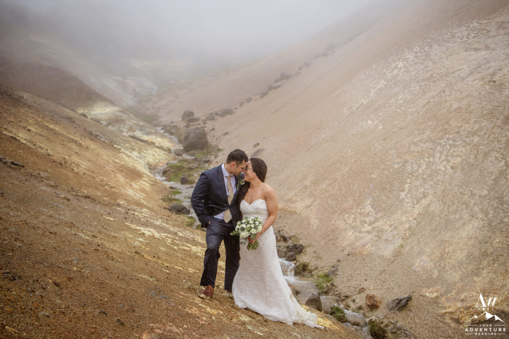 Private Geothermal Area during Iceland Wedding Day