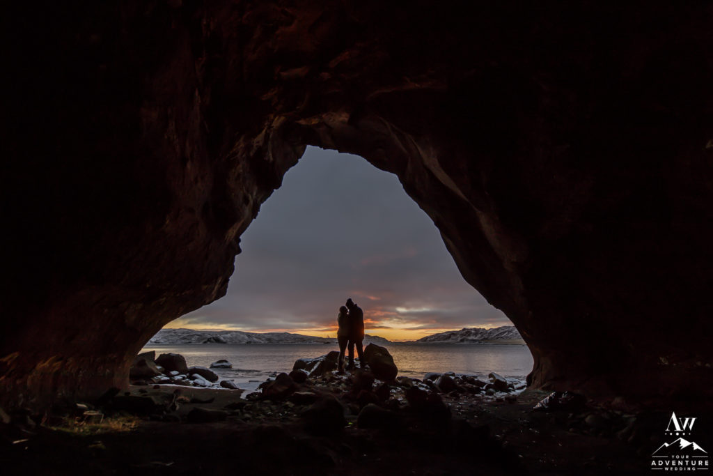 Natural Cave in Southern Iceland Engagement Session