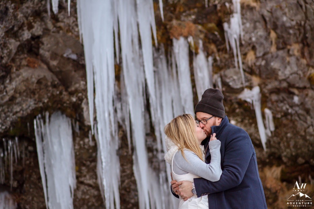 icicles behind iceland engagement session