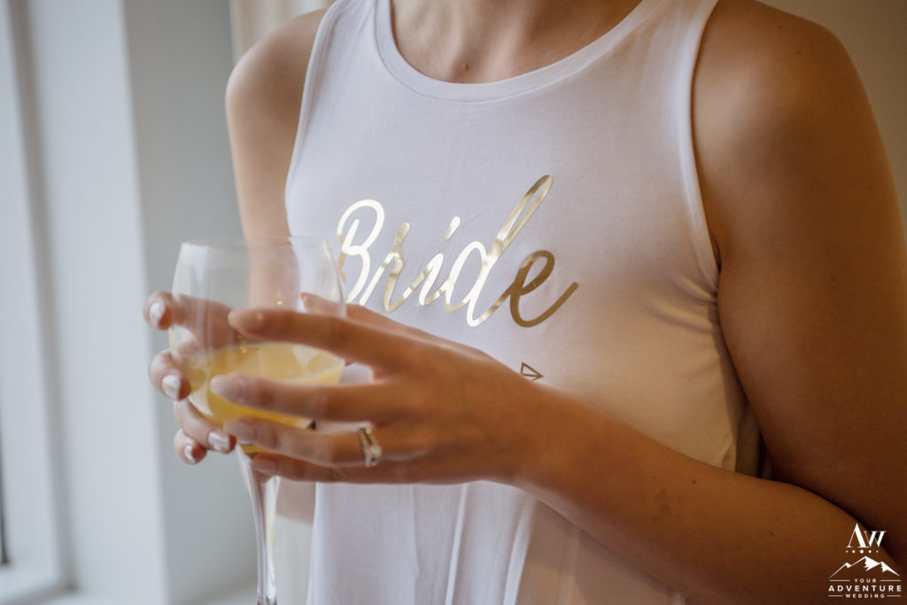 Bride Tank Top on Bride before Iceland Wedding Day