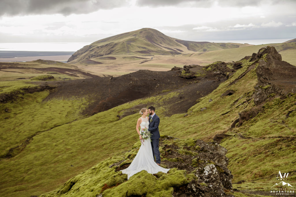 Iceland Wedding Couple Cuddling during Wedding Photos