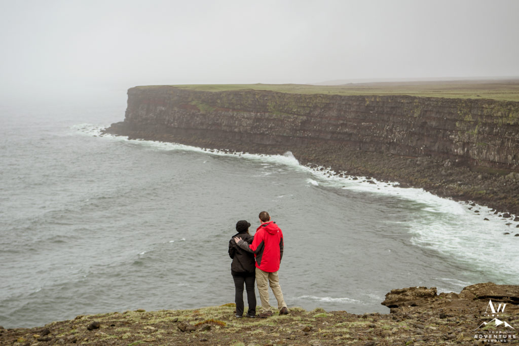 Proposal in Iceland on a Cliff