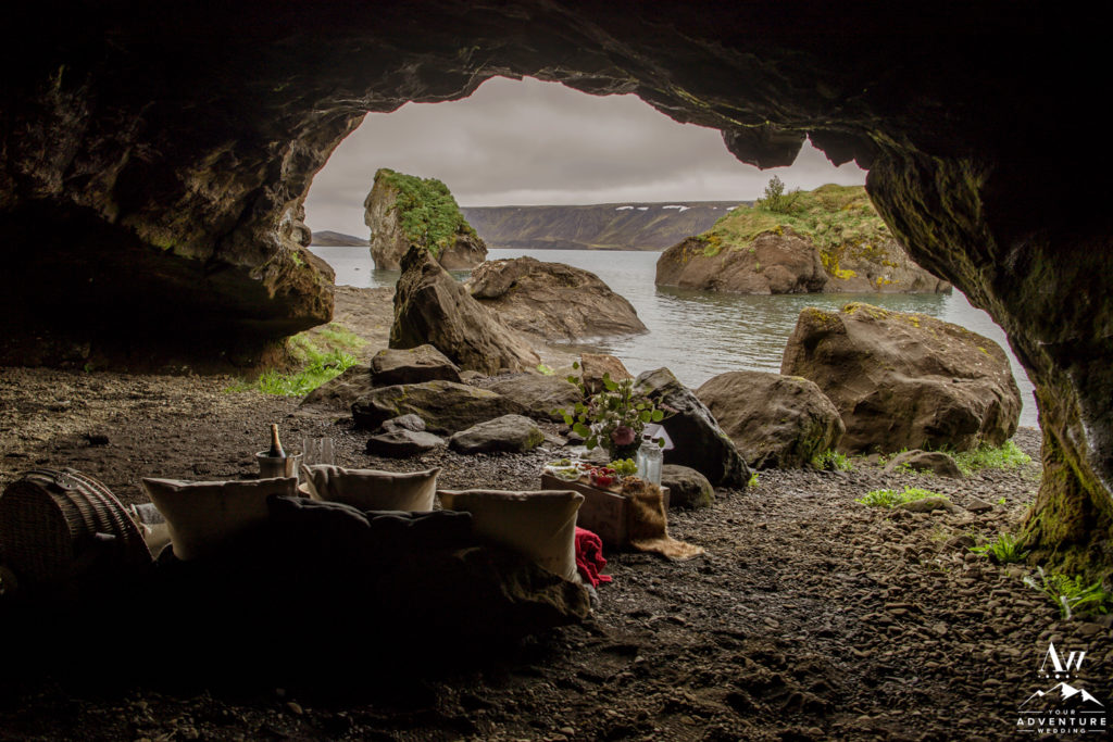 Iceland Luxury Picnic in a cave proposal