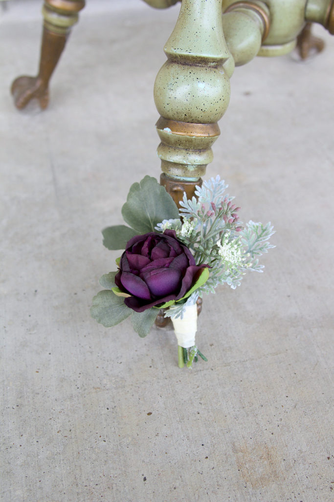 Purple Buttonhole for Iceland Wedding