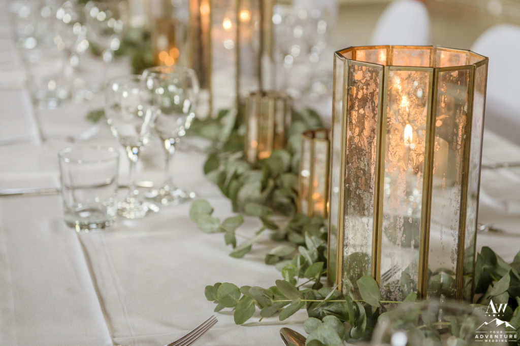 Iceland Wedding Reception Decor Bronze Mirror Vases