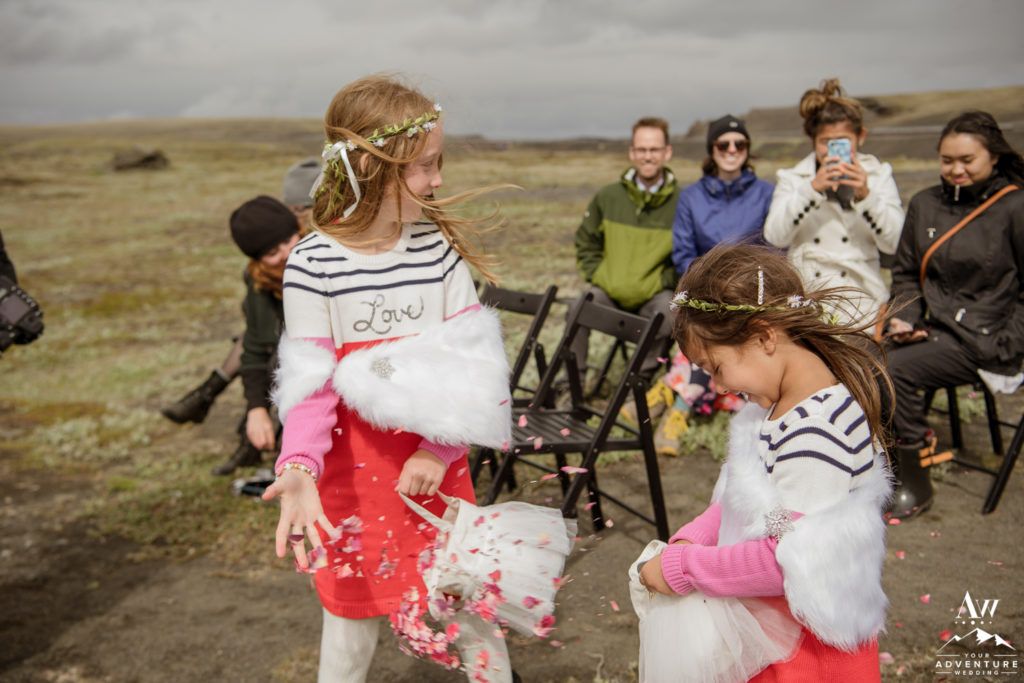 Iceland Wedding Ceremony Flower Girls