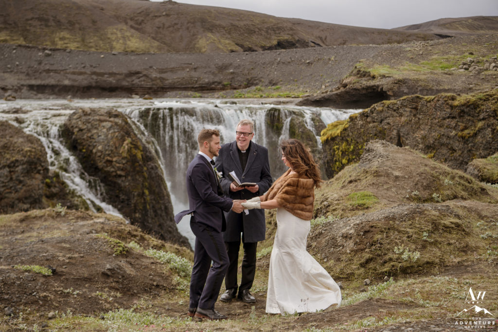 Iceland Wedding Ceremony at a hidden waterfall