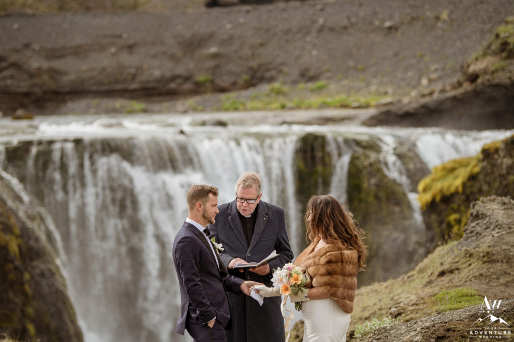 Waterfall Wedding Ceremony in Iceland