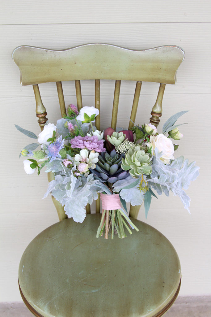Succulent Wedding Bouquet Purples and Blues