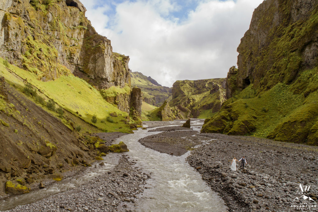 Hiking Elopement in a Canyon in Iceland