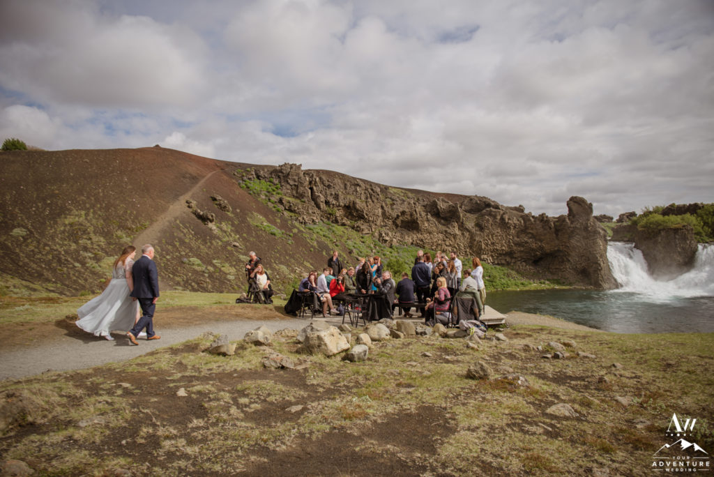 Iceland wedding ceremony at Hjalparfoss Waterfall