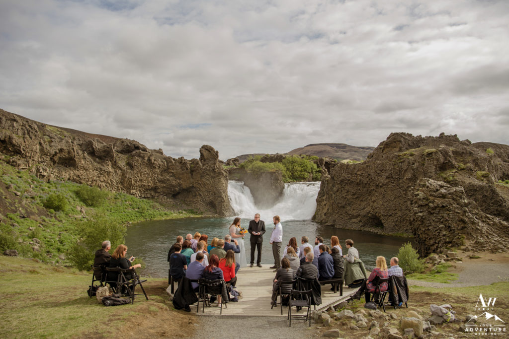 Iceland Wedding Ceremony at Hjalparfoss Waterfall