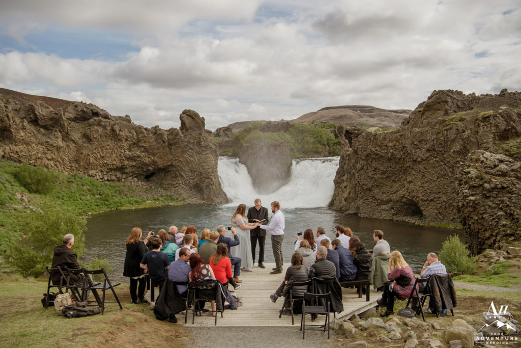 Hjalparfoss Waterfall Wedding Ceremony in Iceland