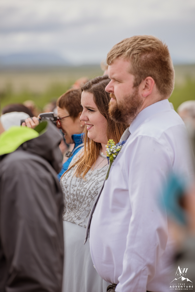 Emily and Danny during their Iceland adventure wedding