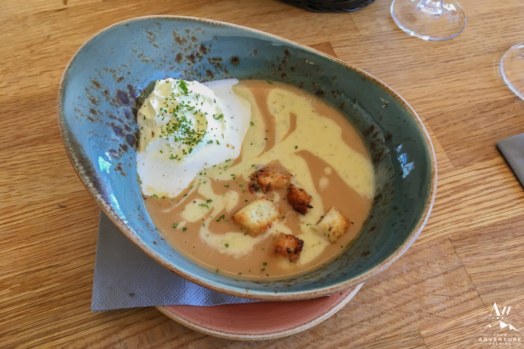 Fjöruborðið Restaurant Lobster Soup in a bowl