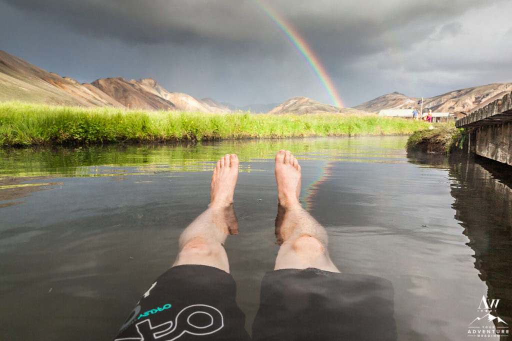 Hot Spring at Landmannalaugar during Laugavegur Trail Hike
