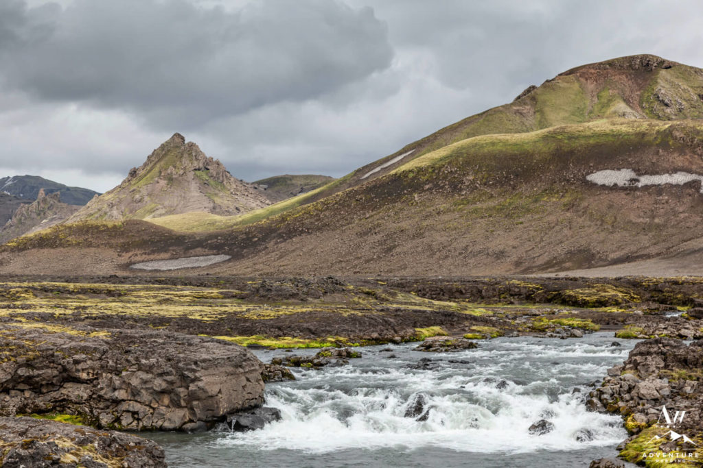 Hvanngil Waterfall along the Laugavegur Hike