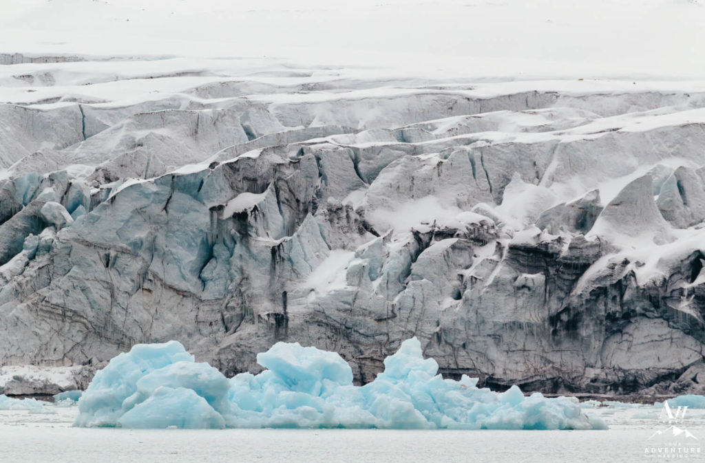 Glacier and icebergs in Svalbard