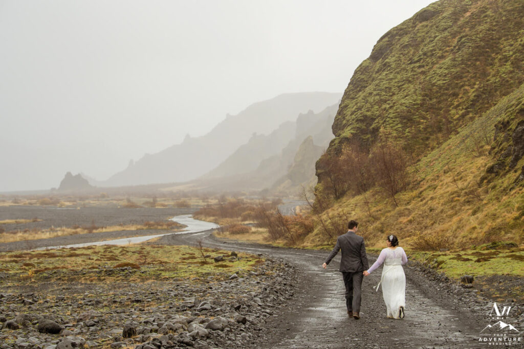 Iceland Wedding Couple Exploring Thórsmörk