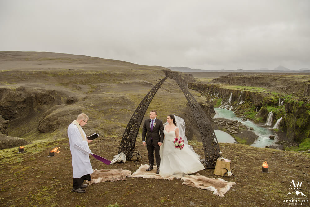 Iceland Elopement Waterfall Ceremony
