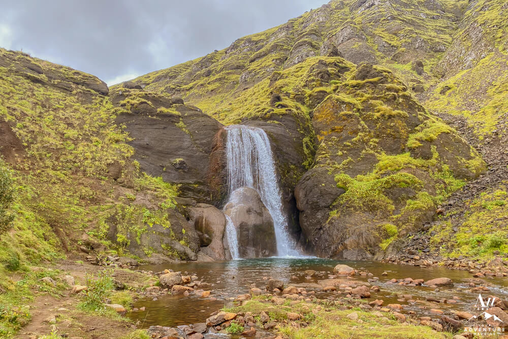 Helgufoss Waterfall outside of Reykjavik