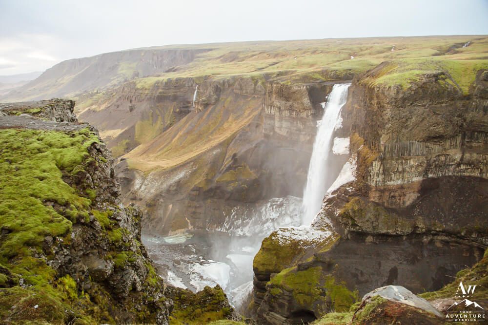 Iceland Waterfall Haifoss Waterfall