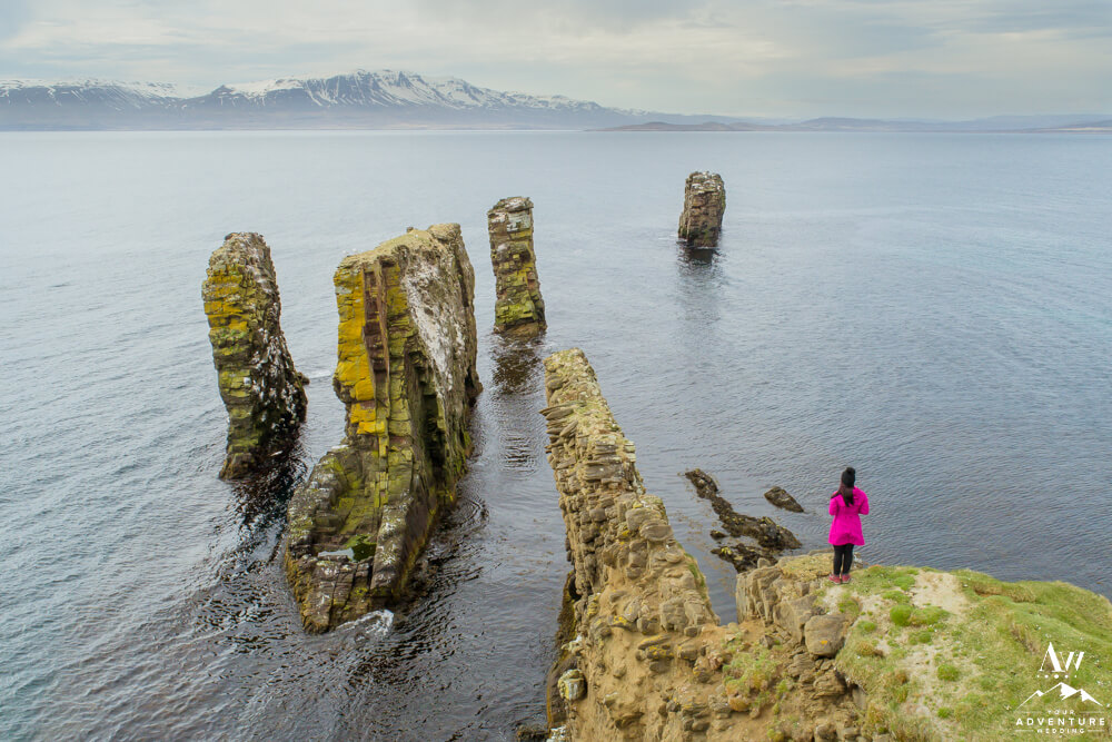Fuglabjarganes Hike Woman Standing on Edge
