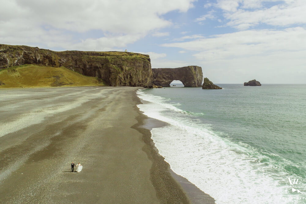 Iceland May Wedding Couple on Dyrholaey Beach