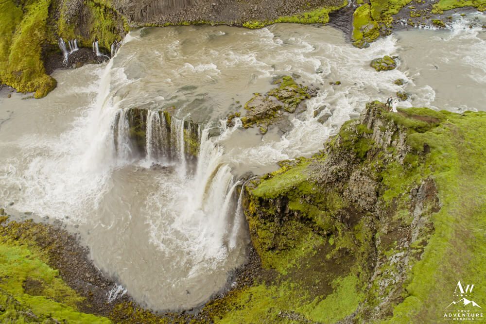 Intimate Iceland Nuptials at a waterfall