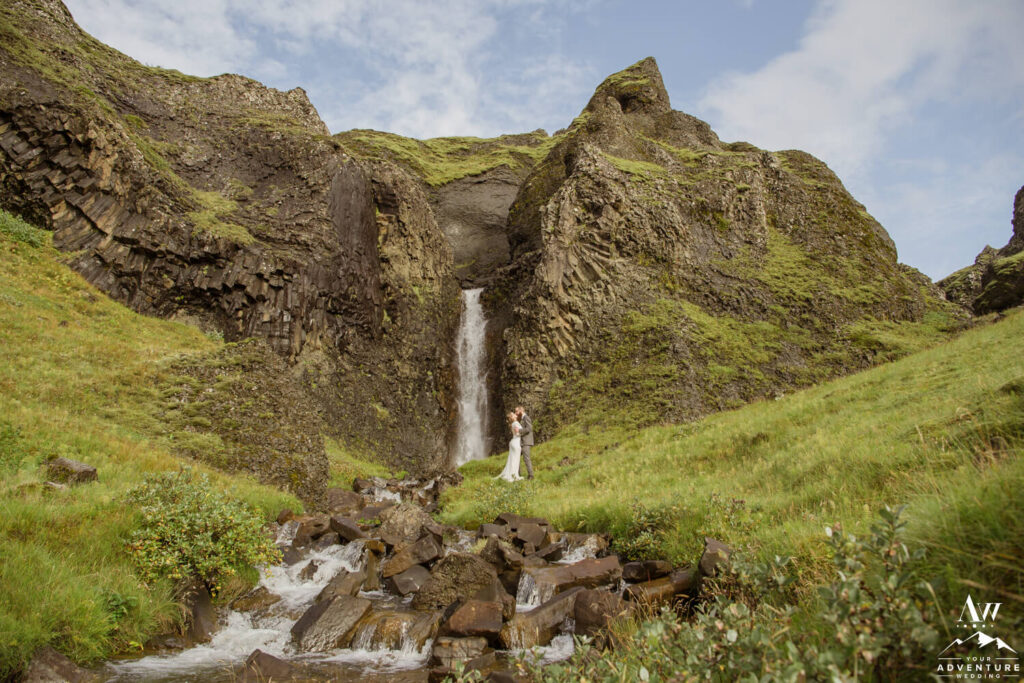 September Iceland Elopement at a Waterfall