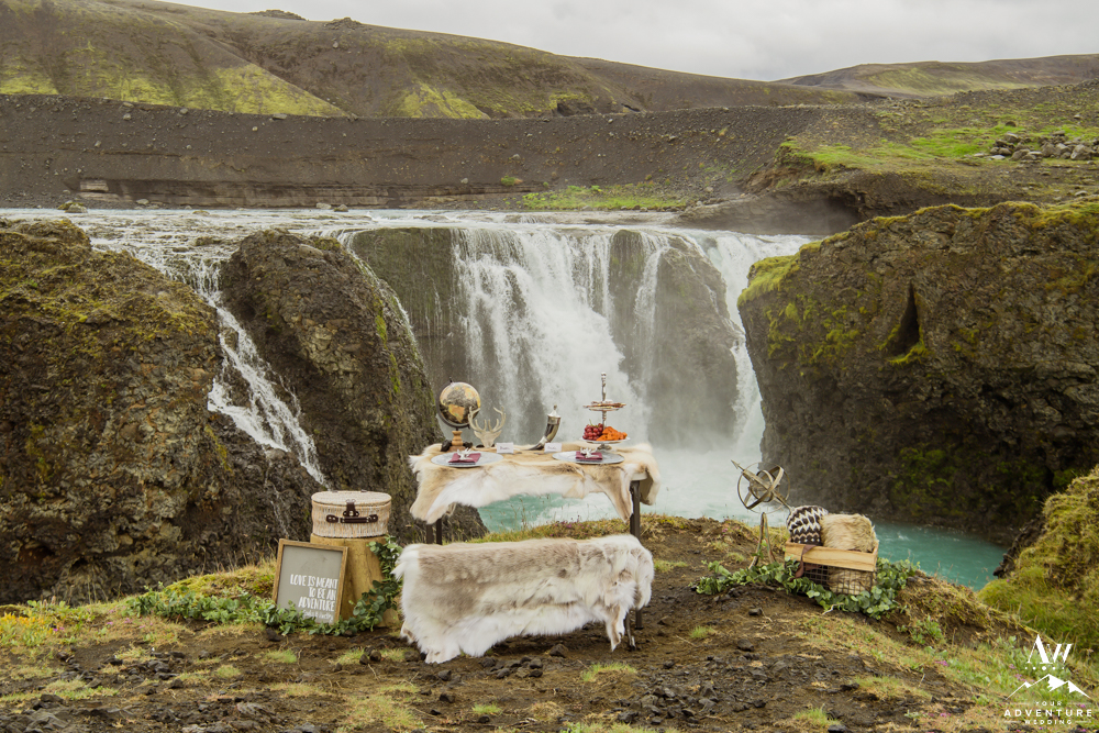 Elopement Luxury Lunch Experience at a Waterfall