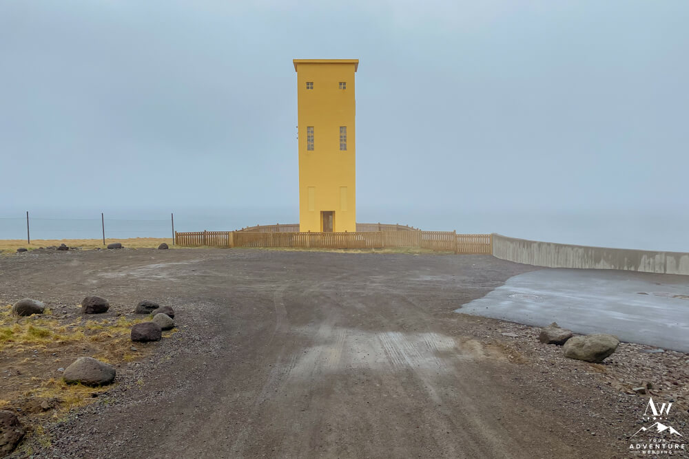 Lighthouse at Geosea Geothermal Sea Baths in Husavik