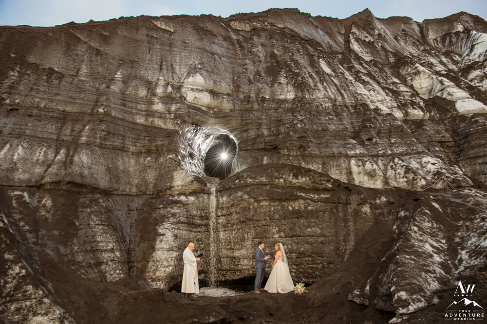 Iceland Wedding Couple Married at a Subglacier Volcano
