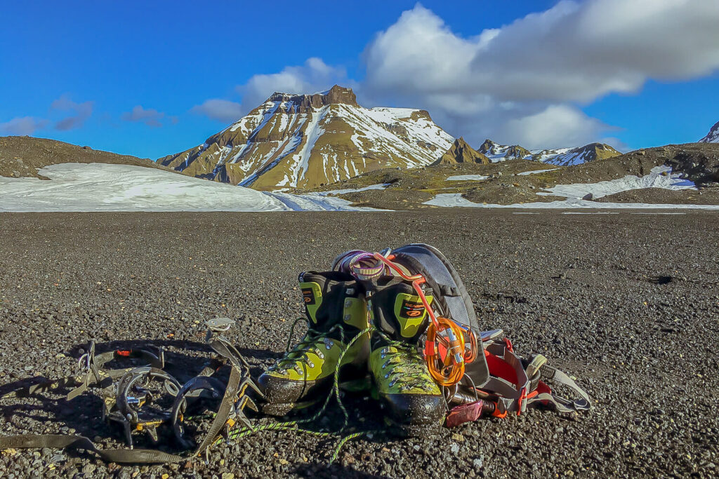 Ice Climbing Boots at Katla Glacier Area